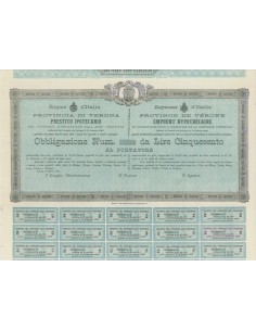 PROVINCIA DI VERONA - 1 OBBLIGAZIONE- VERONA 1888