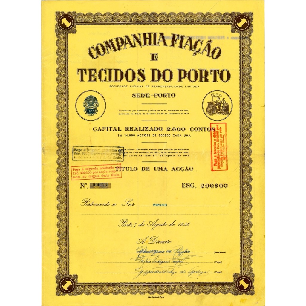1946 - FIACAO E TECIDOS DO PORTO COMPANHIA