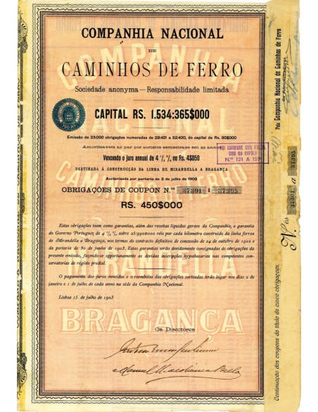 1903 - CAMINHO DE FERRO COMPANHIA NACIONAL DE