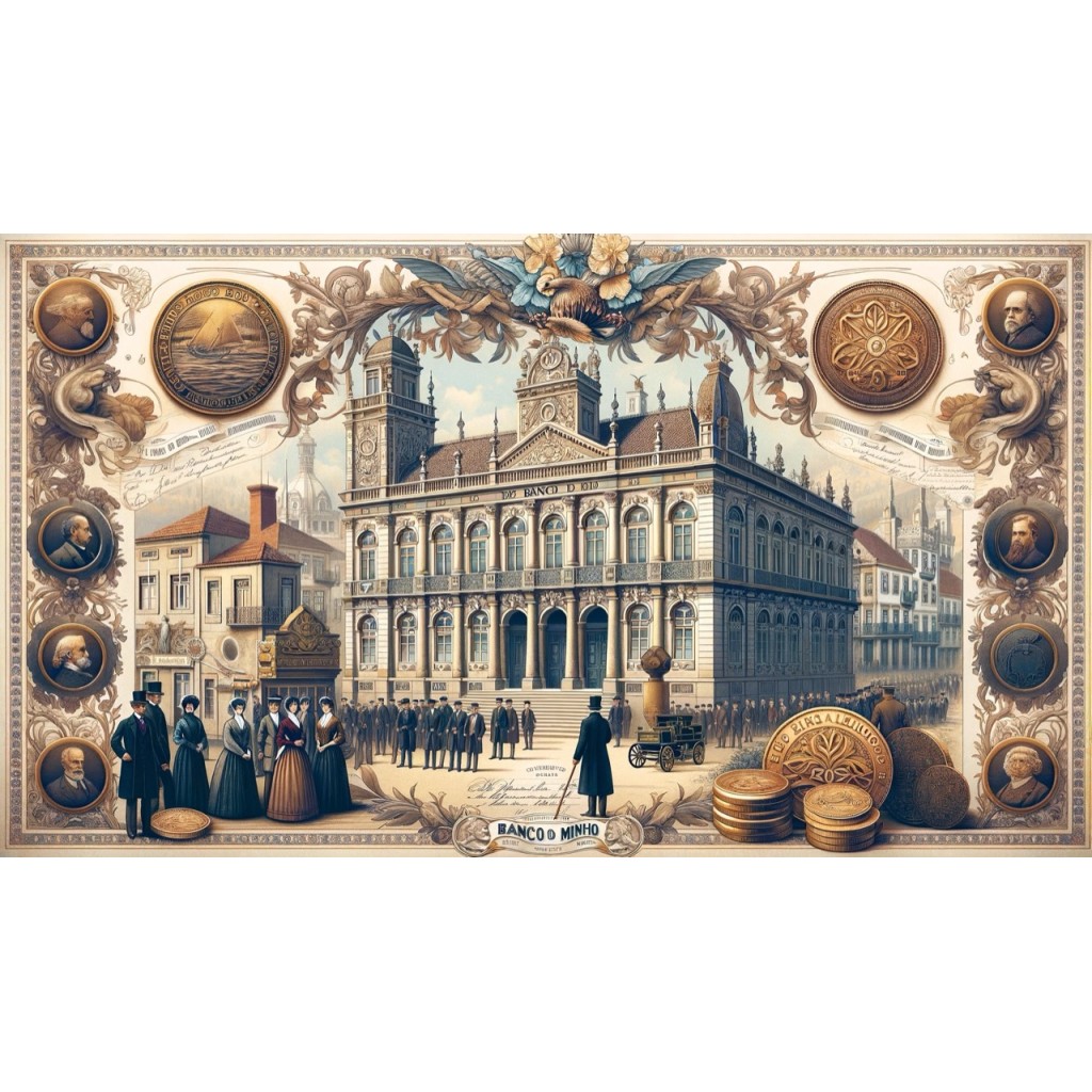 1924 - BANCO DO MINHO - SEDE EM BRAGA - 5 AZIONI