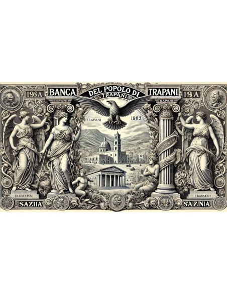1892 - BANCA DEL POPOLO IN TRAPANI Disegno di  A. TERZI