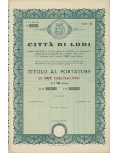 CITTA' DI LODI - DUE OBBLIGAZIONI 1939