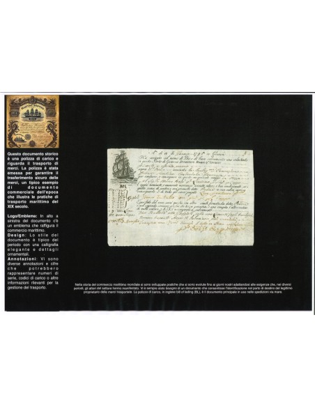 1796 - POLIZZA DI CARICO DA GENOVA A NIZZA