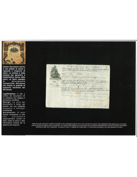 1796 - POLIZZA DI CARICO DA GENOVA A NIZZA