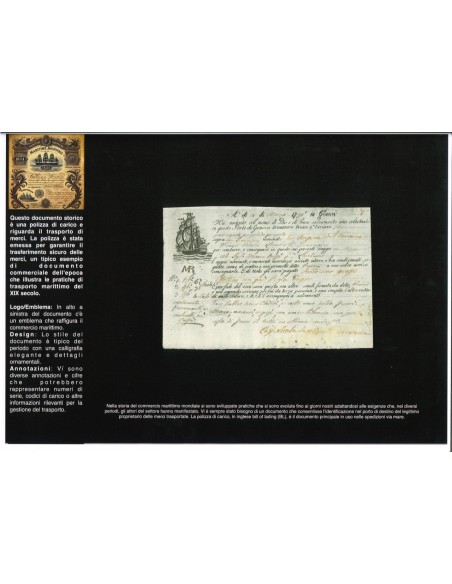 1796 - POLIZZA DI CARICO DA GENOVA A NIZZA