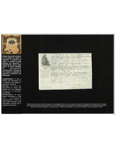 1796 - POLIZZA DI CARICO DA GENOVA A NIZZA