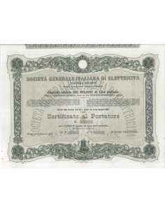 SOC. GEN. ITALIANA DI ELETTRICITA' SISTEMA EDISON - 5 AZIONI MILANO 1889