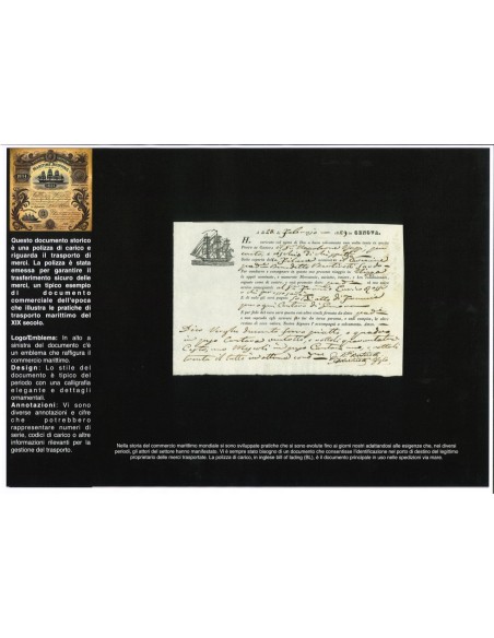 1829 - POLIZZA DI CARICO DA GENOVA A NIZZA