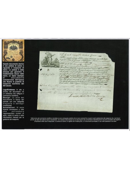 1834 - POLIZZA DI CARICO DA GENOVA A PALERMO