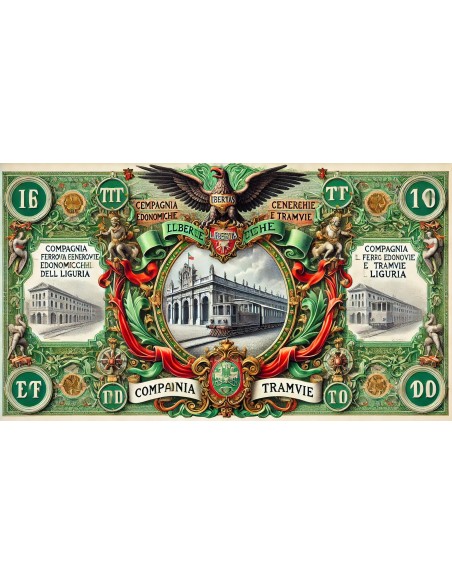 1892 - COMPAGNIA GENER DELLE FERROVIE ECONOMICHE E TRAMVIE DELLA LIGURIA 1 OBB. BRUXELLES