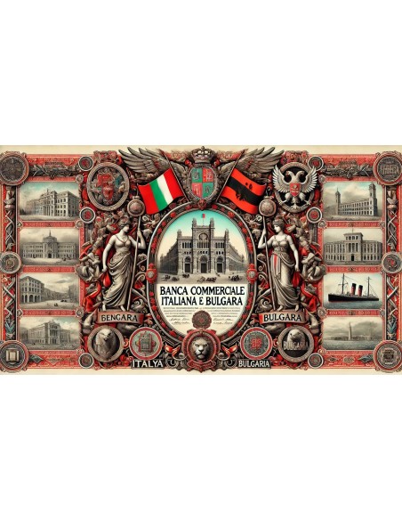 1919 - BANCA COMMERCIALE ITALIANA E BULGARA - 100 AZIONI DA 500 LEVA