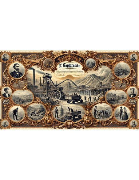 1898 - L'ESPLORATRICE (Miniere C. Benso conte di Cavour) S.A. DI ESPLORAZIONE E COLTIVAZIONE DI MINIERE - 1 AZIONE TORINO