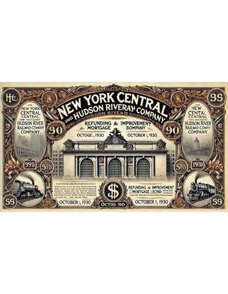 1930 - THE NEW YORK CENTRAL AND HUDSON RIVER RAILROAD COMP. 1000 DOLLARI