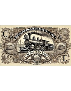 CLEVELAND, CINCINNATI,CHICAGO E ST. LOUIS RAILWAY 1000 GOLD DOLLARS 2