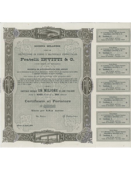 FRATELLI INVITTI E C. - FDS UNA AZIONE MILANO 1888