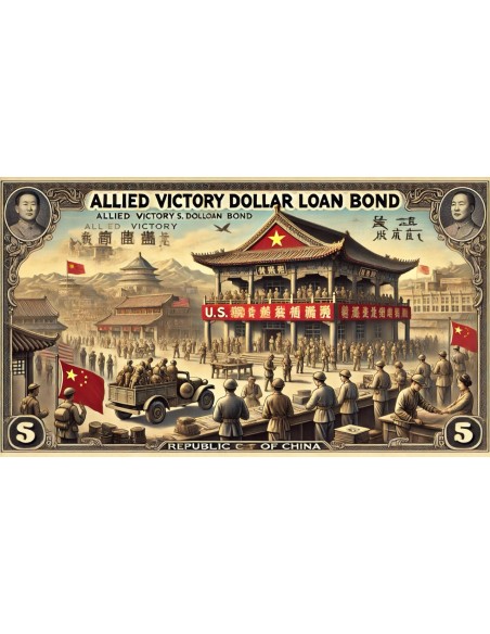 1942 - REPUBLIC OF CHINA ALLIED VICTORY U.S. DOLLAR LOAN $ 100