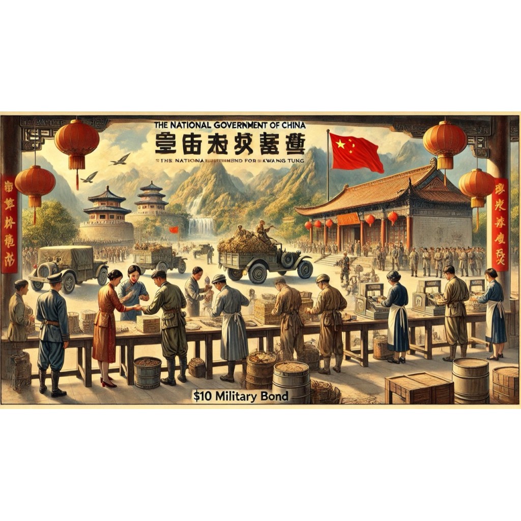 1938 - NATIONAL GOVERNMENT CHINA 10 $ MILITARY...