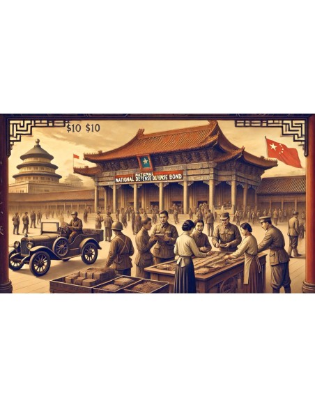 1938 - CHINA 6% NATIONAL DEFENCE BOND 10 $