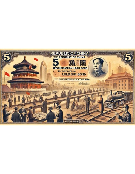 1940 - REPUBLIC OF CHINA THE 29 TH YEAR RECONSTRUCTION  FIRST ISSUE 5% 5$