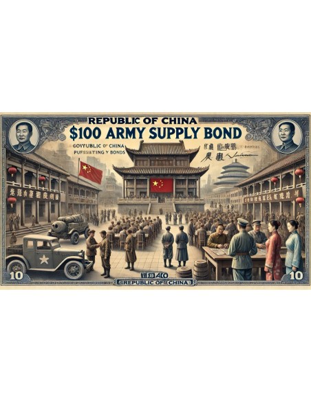1940 - ARMY SUPPLY 6%  NATIONAL GOVERNMENT OF THE REPUBLIC OF CHINA 100$