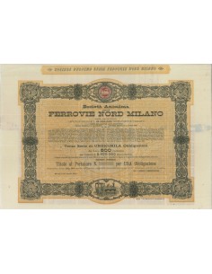 SOC. ANON. FERROVIE NORD MILANO - 1 OBBLIG.- MILANO 1890