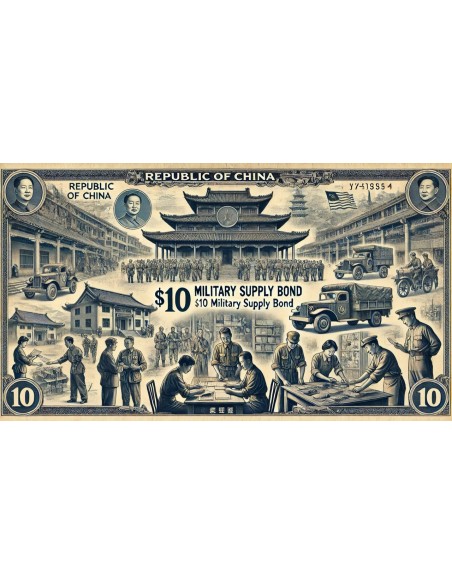 1941 - REPUBLIC OF CHINA 30 TH YEAR ARMY SUPPLY BOND 6% 10 $