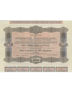 SOC. PER LE FERROVIE NAPOLETANE - 1 OBBLIGAZ. NAPOLI 1891