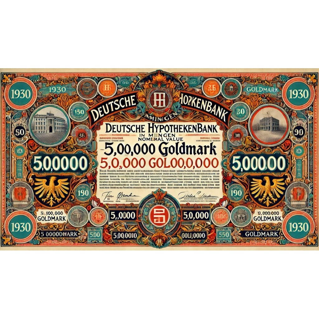 1930 - GERMAN GOLD BOND MEININGEN EM. XXV 100...