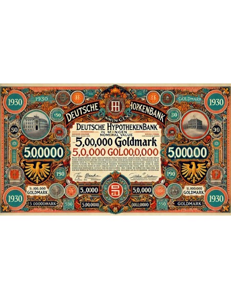 1930 - GERMAN GOLD BOND MEININGEN EM. XXV 100 GOLDMARK (10/279 Kg. Feingold)