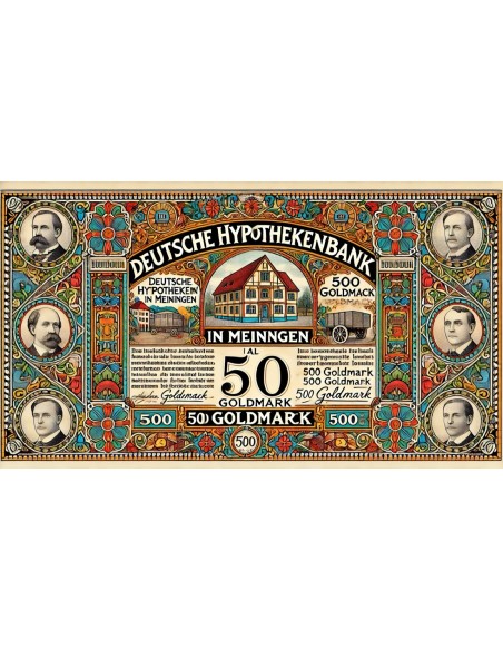 1930 - GERMAN GOLD BOND MEININGEN EM. XXII 500 GOLDMARK (50/279 Kg. Feingold)