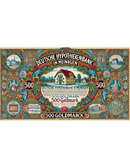 1930 - GERMAN GOLD BOND MEININGEN EM. XXIII 500 GOLDMARK (50/279 Kg. Feingold)