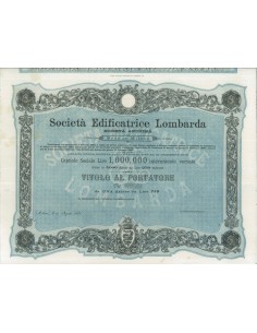 SOC. EDIFICATRICE LOMBARDA - 1 AZIONE MILANO 1888