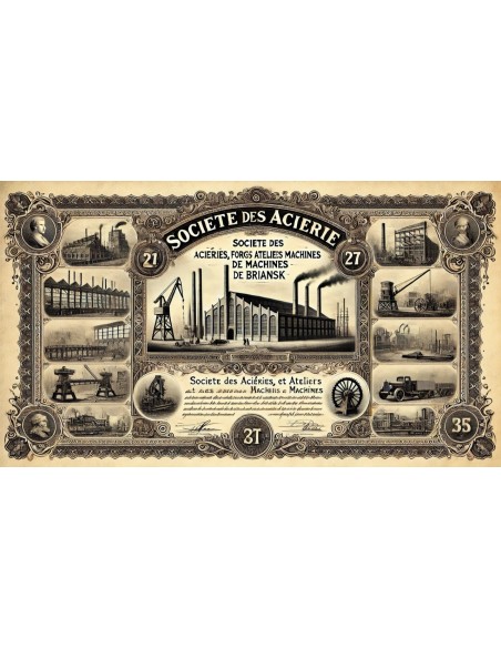 1904 - ACIERIES, FORGES ET ATELIERS DE MACHINES DE BRIANSK SOC. DES (OBBLIGAZIONE)