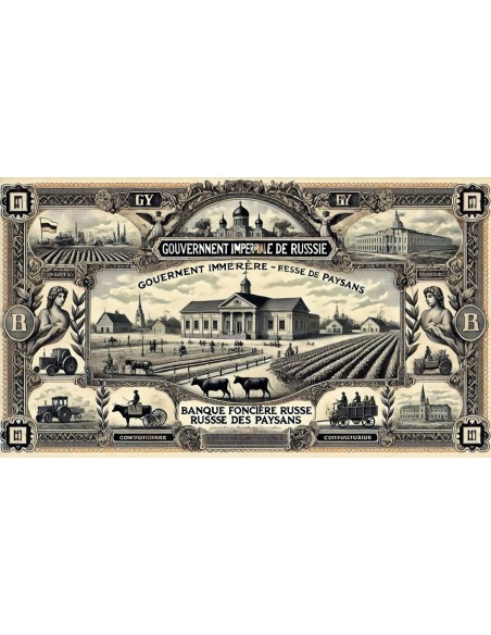 1912 - GOUVERNEMENT IMPERIAL DE RUSSIE - BANQUE FONCIERE RUSSE DES PAYSANS