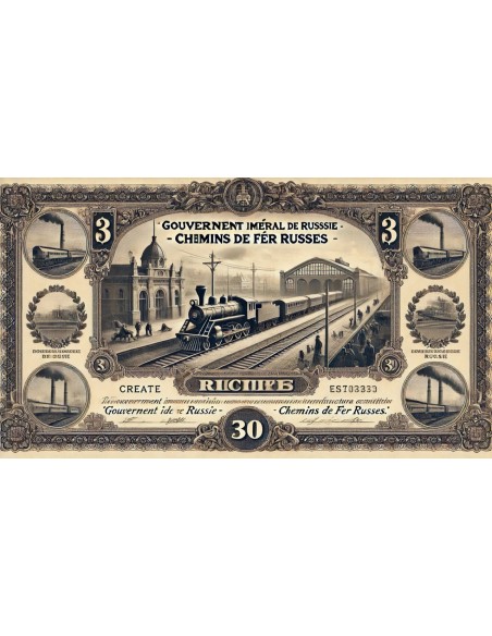 1880 - GOUVERNEMENT IMPERIAL DE RUSSIE - CHEMINS DE FER RUSSES