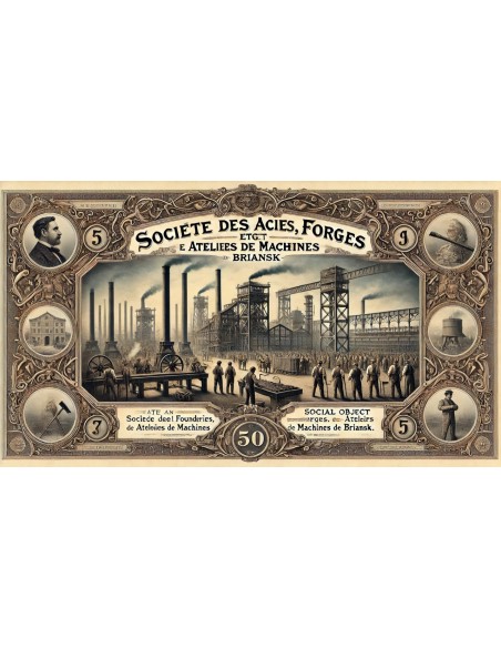 1913 - ACIERIES, FORGES ET ATELIERS DE MACHINES DE BRIANSK SOC. DES (AZIONE)