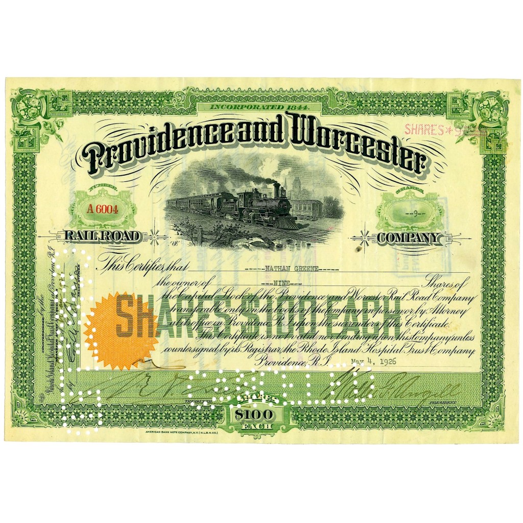 1926 - PROVIDENCE AND WORCESTER