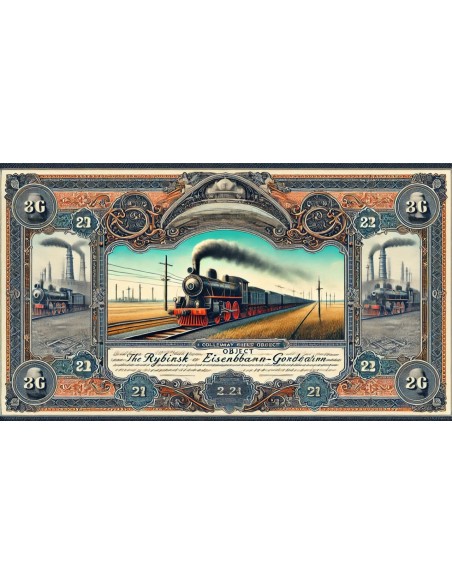 1895 - RYBINSK EISENBAHN-GESELLSCHAFT (OBBLIGAZIONE DI 2000 MARCHI)