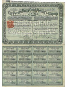 THE MONTE ROSA GOLD MINING COMPANY - 25 AZIONI LONDRA 1895