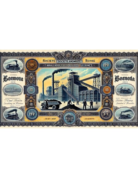 1895 - RUSSE DE L'INDUSTRIE HOUILLERE ET METALLURGIQUE DANS LE DONETZ SOC. AN. (AZIONE)