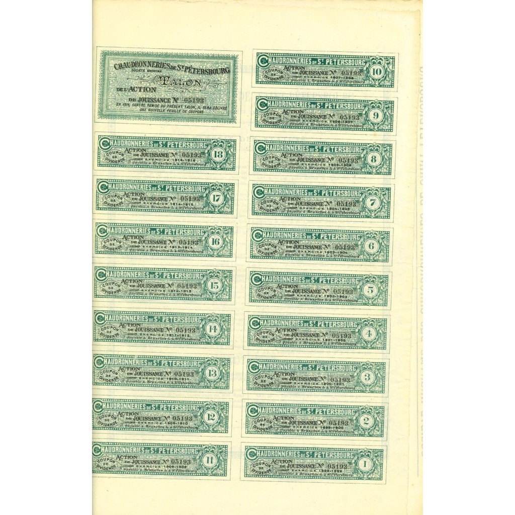 1898 - CHAUDRONNERIES DE S. PETERSBOURG (AZIONE...