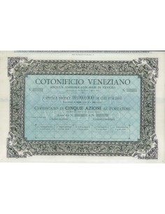 COTONIFICIO VENEZIANO - 5 AZIONI VENEZIA 1883