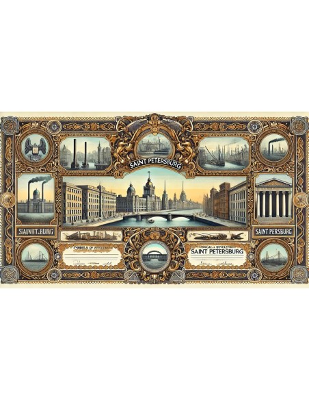 1901 - QUATRIEME EMPRUNT DE LA VILLE DE ST. PETERSBOURG, 1901 (OBBLIG. 4,5% DA 187 RUBLI)