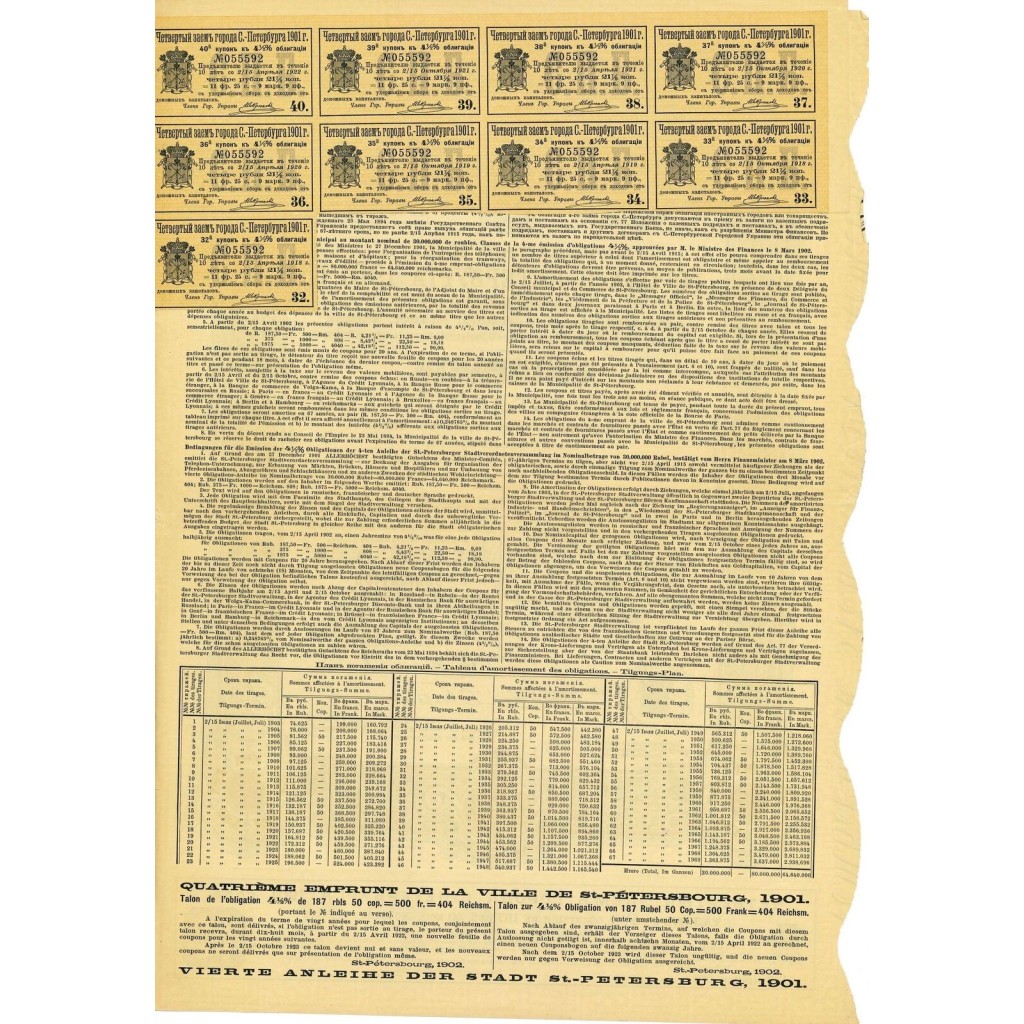 1901 - QUATRIEME EMPRUNT DE LA VILLE DE ST....