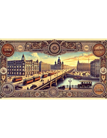 1901 - QUATRIEME EMPRUNT DE LA VILLE DE ST. PETERSBOURG, 1901 (OBBLIG. 4,5% DA 375 RUBLI)