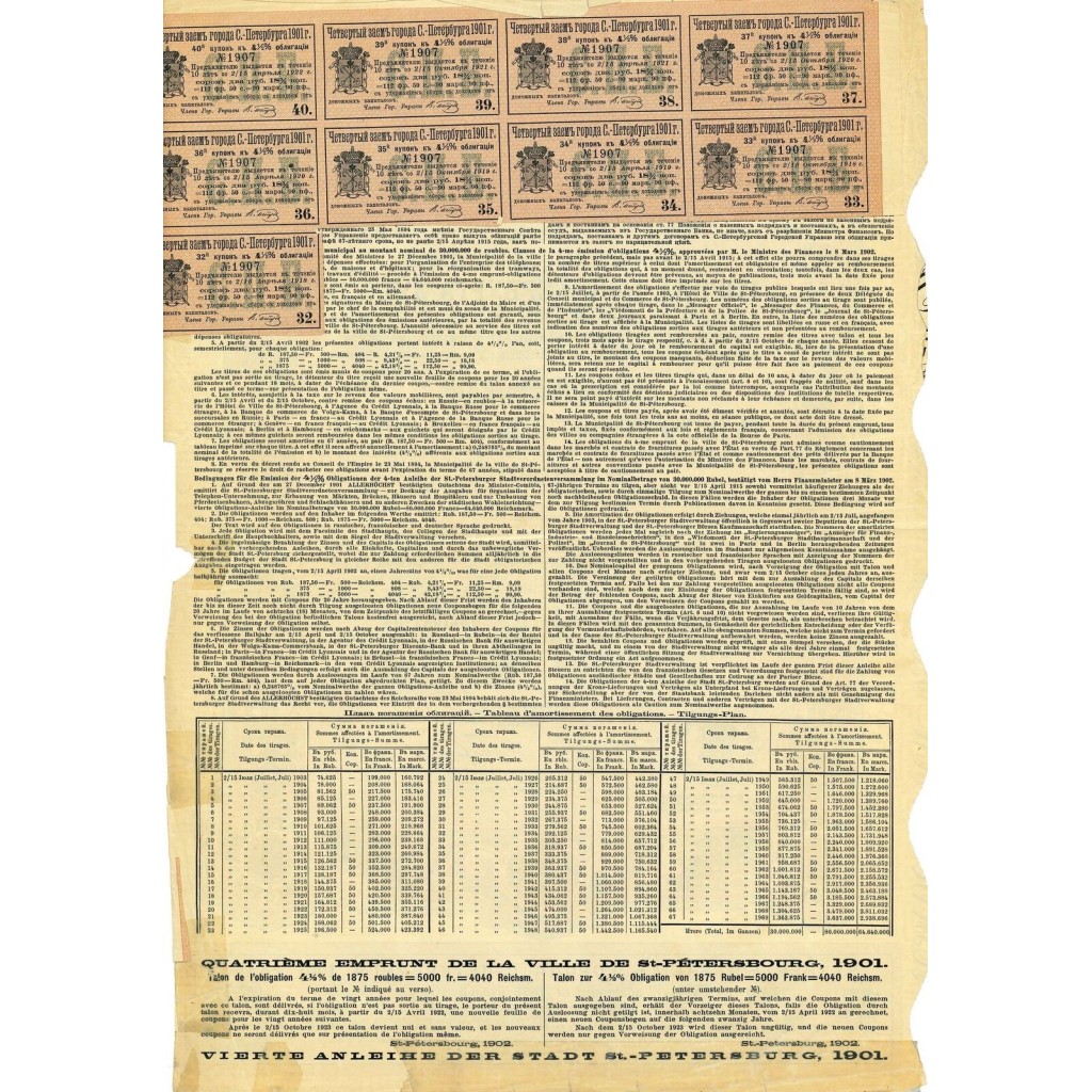 1901 - QUATRIEME EMPRUNT DE LA VILLE DE ST....