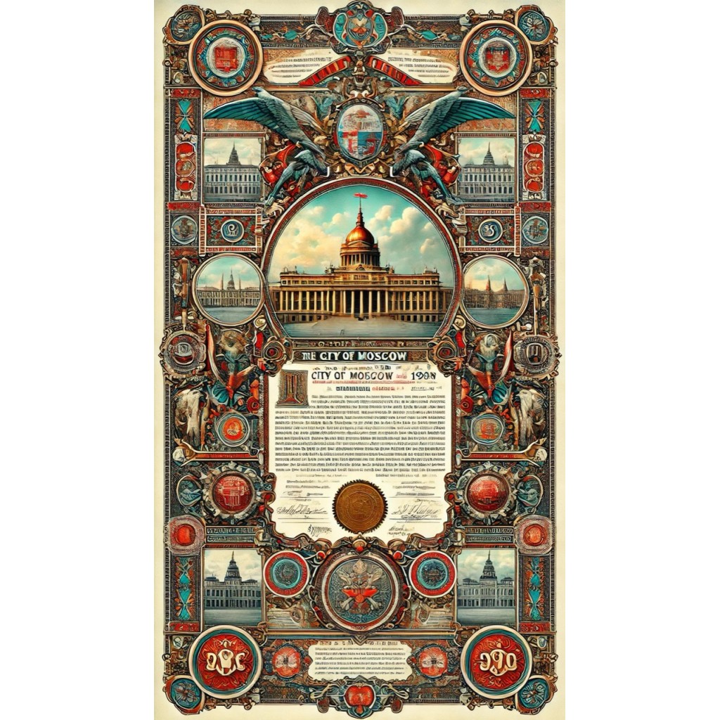 1908 - CITY OF MOSCOW LOAN OF THE YEAR 1908 5 %...