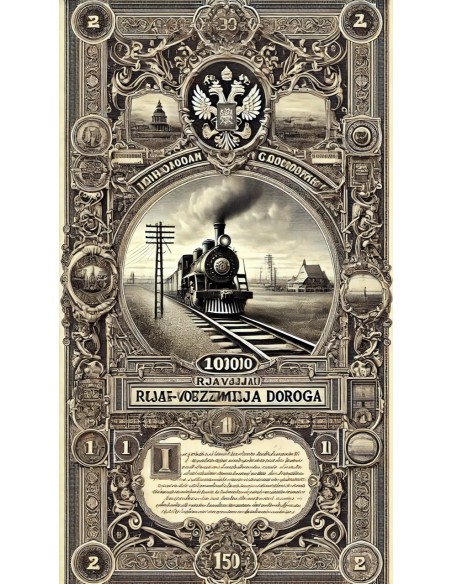 1889 - GOUVERNEMENT IMPERIAL DE RUSSIE - CHEMIN DE FER DE RIAJSK-VIASMA