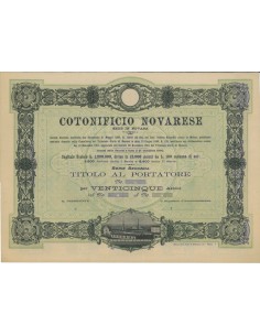 COTONIFICIO NOVARESE - 25 AZIONI NOVARA 1890