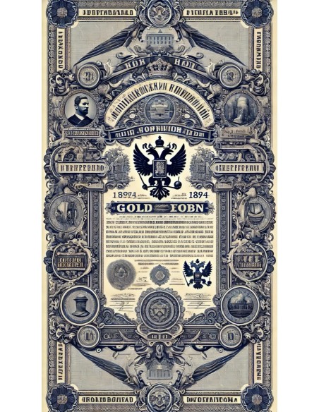 1894 - GOUVERNEMENT IMPERIAL DE RUSSIE - EMPRUNT RUSSE 3,5% 625 Rubli OR (2500 F) DE 1894 (5 OBBLIGAZIONI)